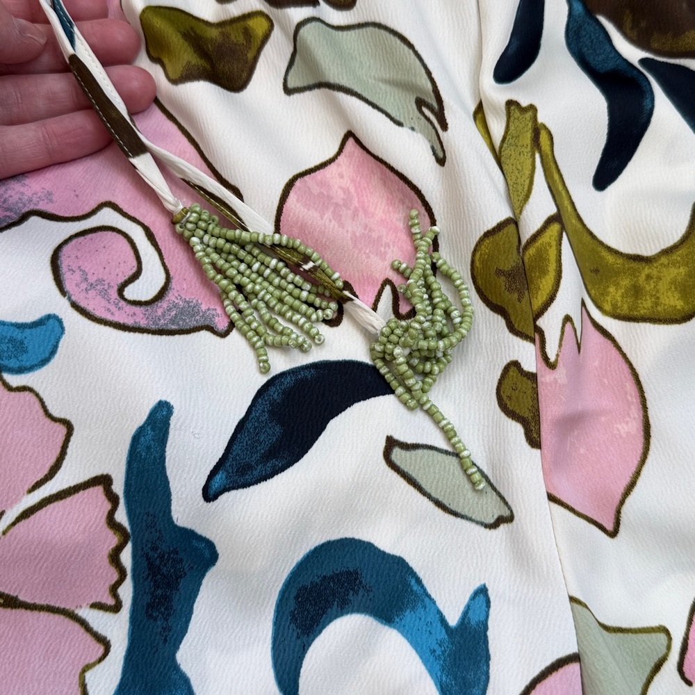 Joie Wide Leg Stretch Pants Floral Pink Green Blue size Small - Picture 3 of 9